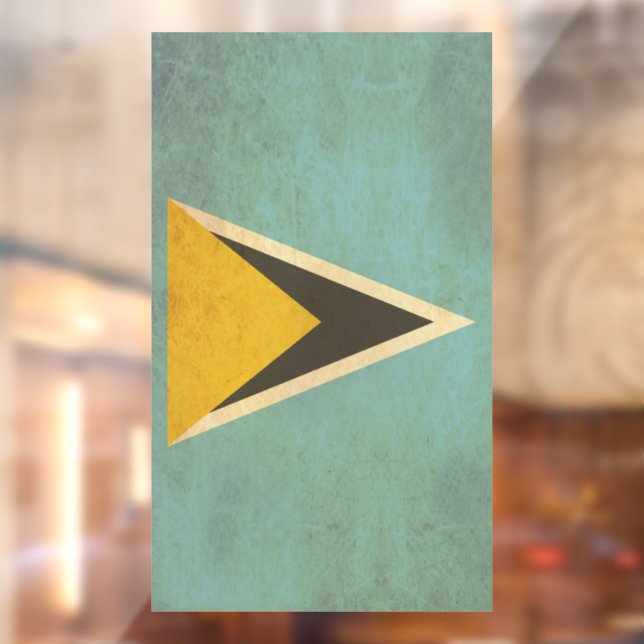 Saint Lucia Flag Vintage Design Window Cling (Sheet 2)