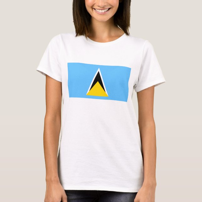 Saint Lucia Flag x Map T-Shirt (Front)