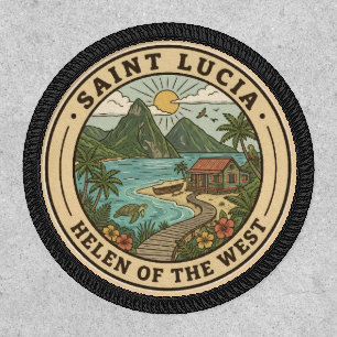 Saint Lucia Illustration Travel Art Badge