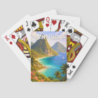 Saint Lucia Illustration Travel Art Vintage