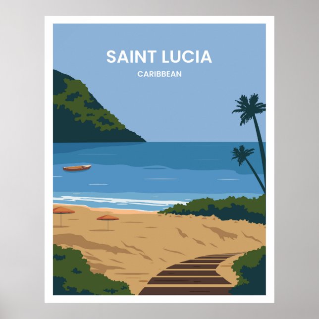Saint Lucia landscape Poster (Front)