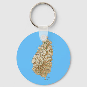Saint Lucia Map Keychain