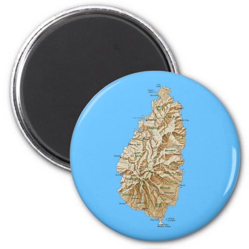 Saint Lucia Map Magnet