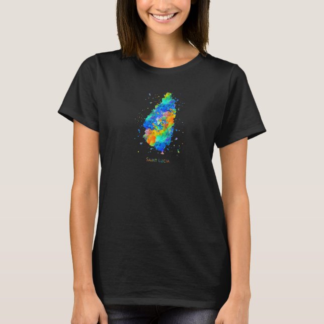 Saint Lucia Map T-Shirt (Front)