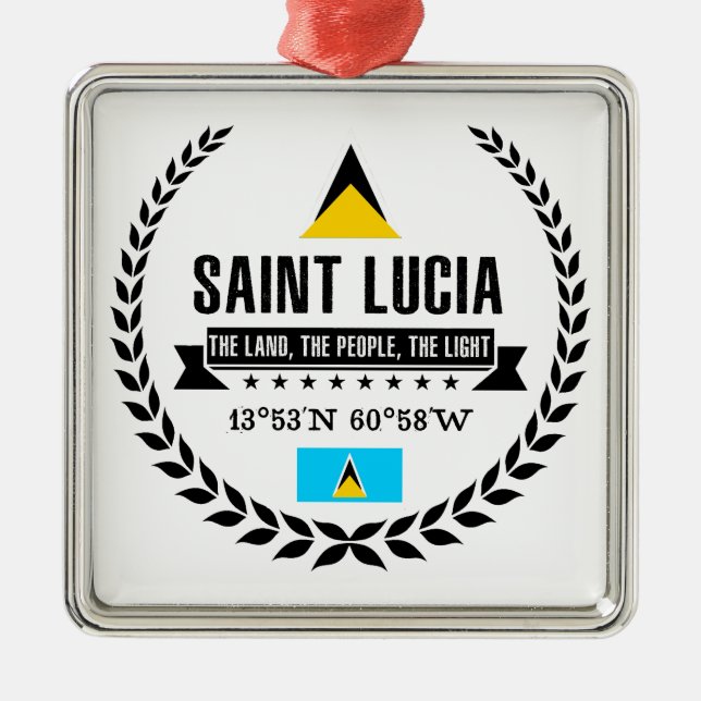 Saint Lucia Metal Ornament (Front)