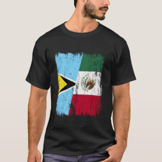 Saint Lucia Mexico Half Flag Saint Lucian Mexican  T-Shirt