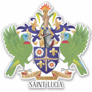 Saint Lucia National Coat Of Arms Patriotic Sticker