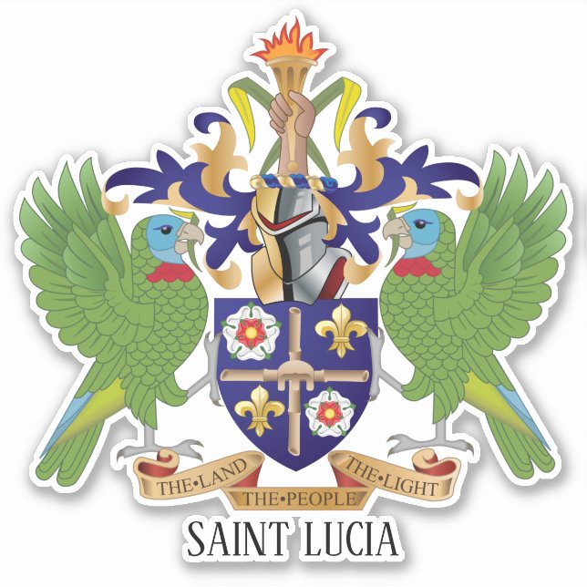 Saint Lucia National Coat Of Arms Patriotic Sticker (Front)