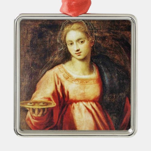 Saint Lucia of Sweden Metal Ornament