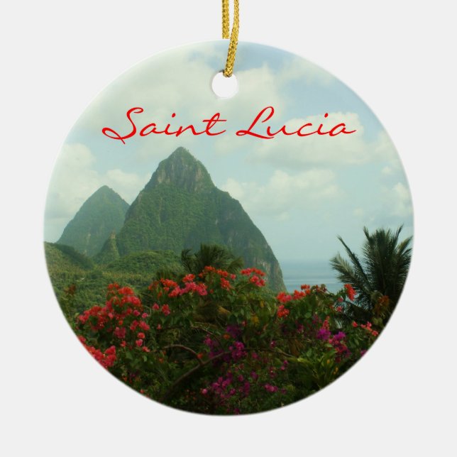 Saint Lucia Pitons Ornament (Front)