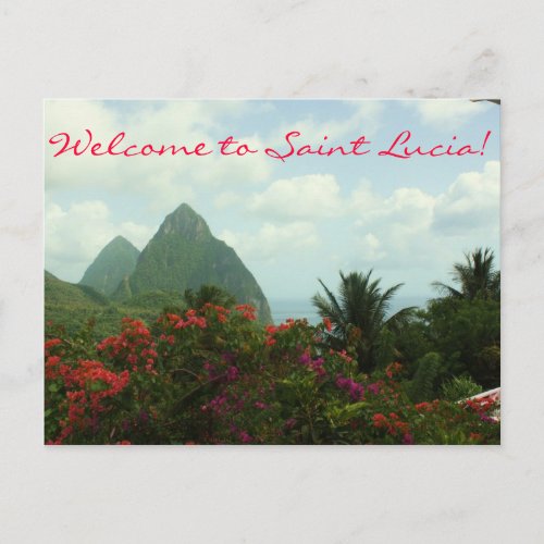 Saint Lucia Pitons Wedding Welcome Bag Note Postcard
