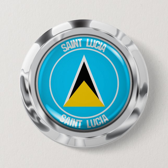 Saint Lucia Round Emblem Button (Front)