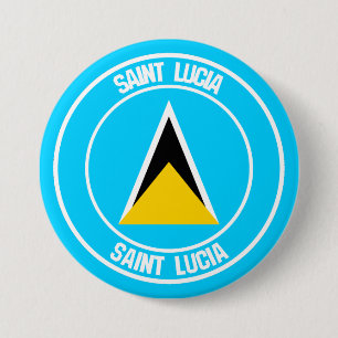 Saint Lucia Round Emblem Button