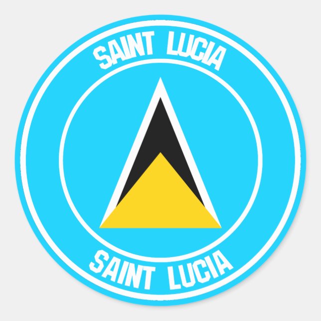 Saint Lucia Round Emblem Classic Round Sticker (Front)