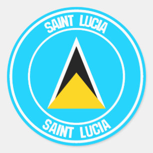 Saint Lucia Round Emblem Classic Round Sticker