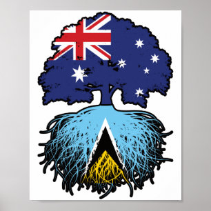 Saint Lucia Saint Lucian Australian Australia Tree Poster
