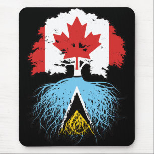 Saint Lucia Saint Lucian Canadian Canada Tree Root Mouse Pad