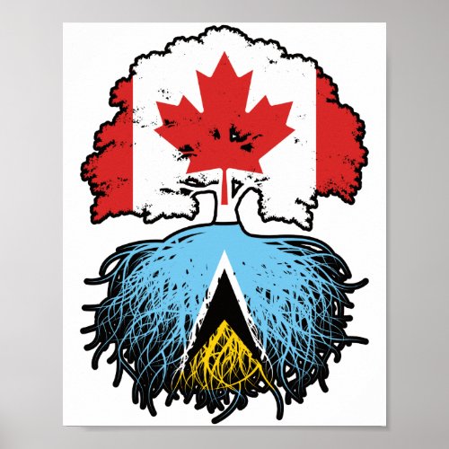 Saint Lucia Saint Lucian Canadian Canada Tree Root Poster