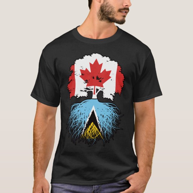 Saint Lucia Saint Lucian Canadian Canada Tree Root T-Shirt (Front)