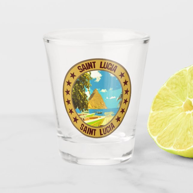 Saint Lucia                                        Shot Glass (Front)