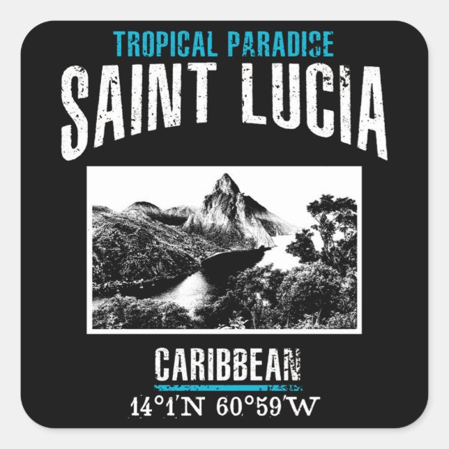 Saint Lucia Square Sticker (Front)
