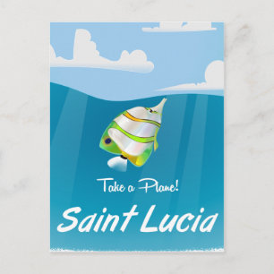 Saint Lucia Vintage vacation Poster Postcard