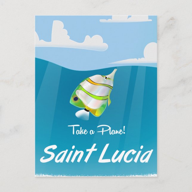 Saint Lucia Vintage vacation Poster Postcard (Front)
