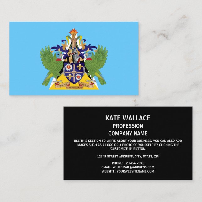Saint Lucian Flag & Coat of Arms, Saint Lucia Business Card (Front/Back)