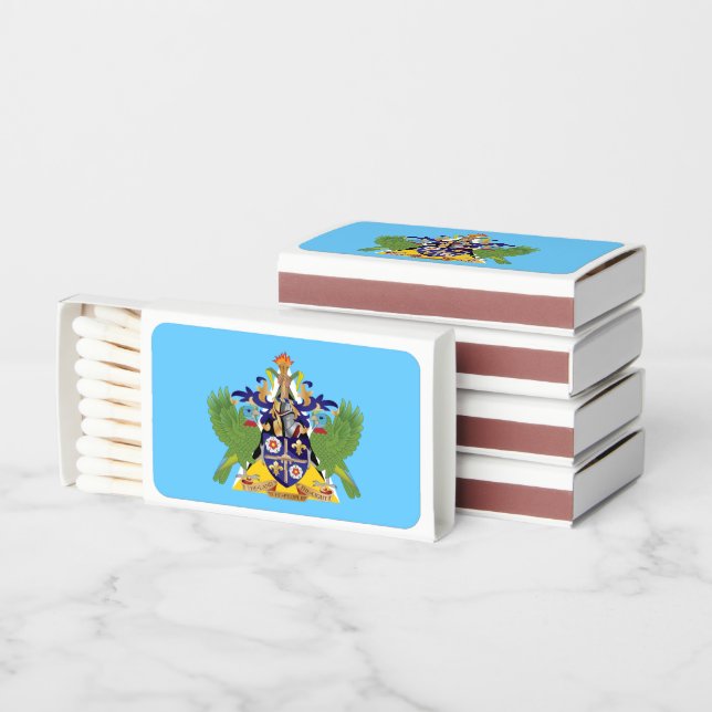 Saint Lucian Flag & Coat of Arms, Saint Lucia Matchboxes (Stacked)