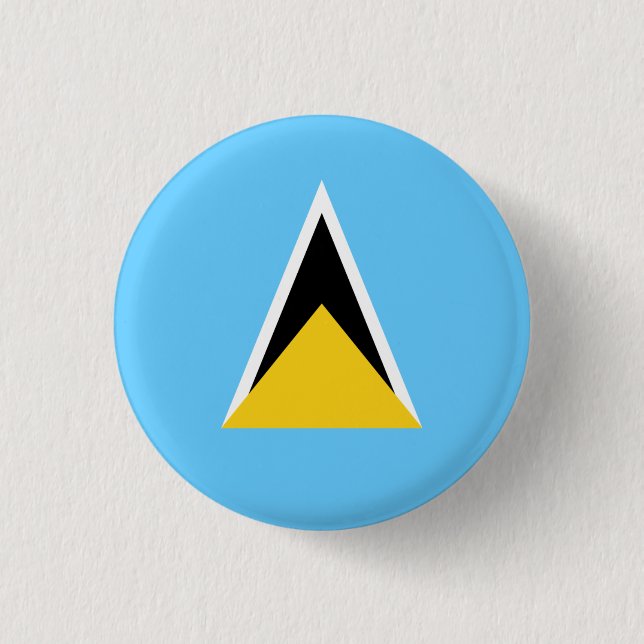Saint Lucian Flag, Flag of Saint Lucia Button (Front)