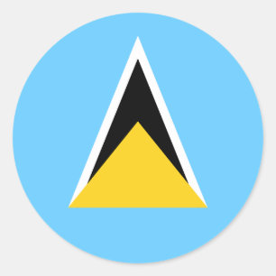 Saint Lucian Flag, Flag of Saint Lucia Classic Round Sticker
