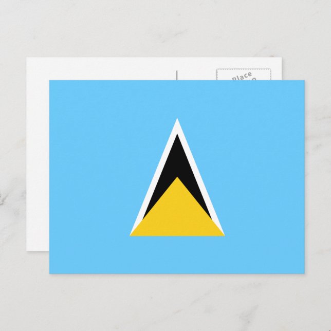 Saint Lucian Flag, Flag of Saint Lucia Postcard (Front/Back)