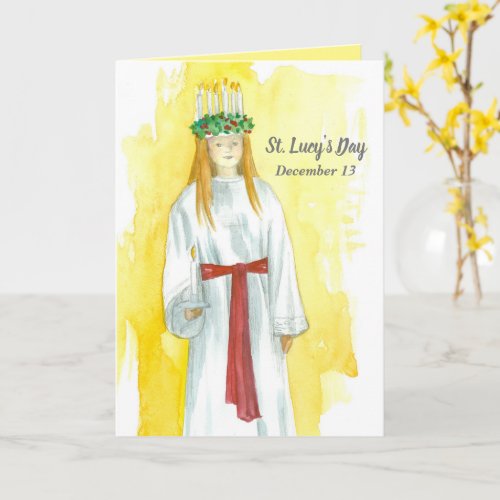Saint Lucy Feast Day December 13 Christian Card
