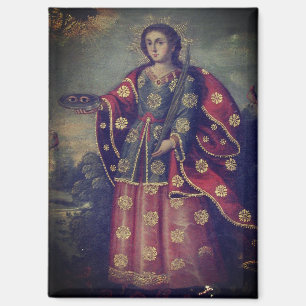Saint Lucy in the style of Cusco School Magnet