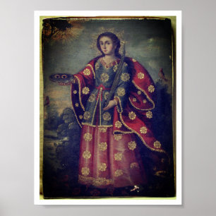 Saint Lucy in the style of Cusco School Poster