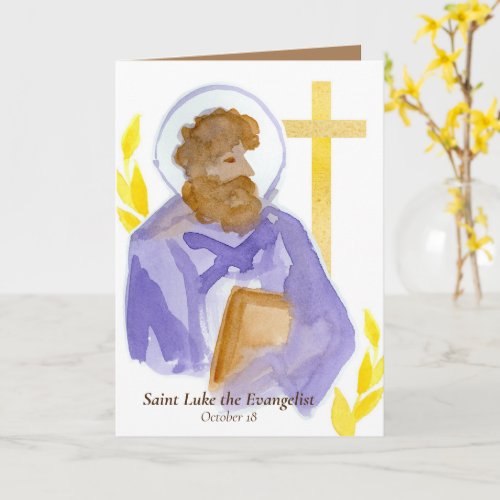 Saint Luke Feast Day October 18 Catholic Card