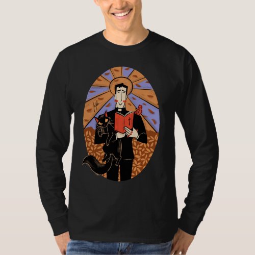 Saint Luke Mens Long Sleeve Black T_Shirt