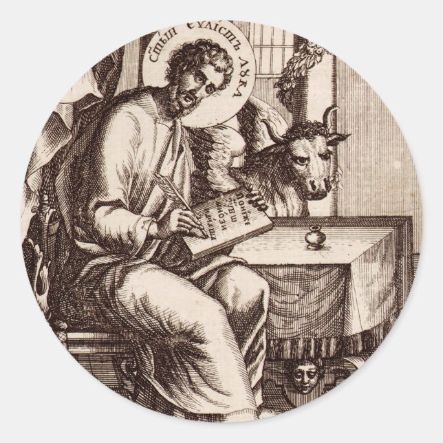 Saint Luke the Evangelist and Apostle Classic Round Sticker (Front)