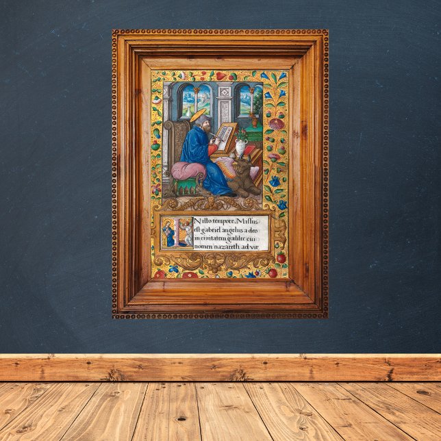 Saint Luke the Evangelist - Medieval Manuscript Poster (Saint Luke the Evangelist Medieval Manuscript Catholic Christian Poster)
