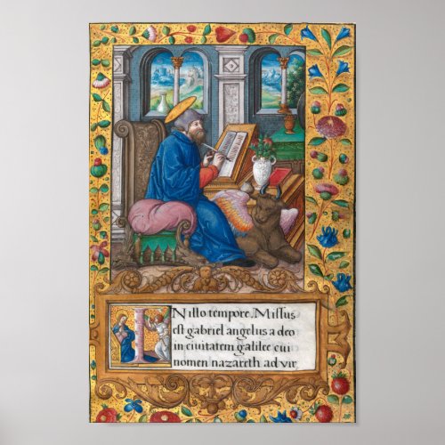 Saint Luke the Evangelist _ Medieval Manuscript Poster