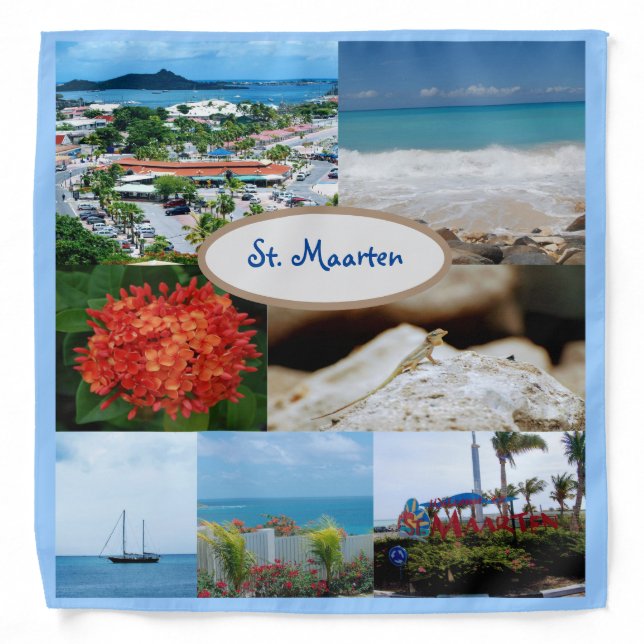 Saint Maarten Photo Collage Bandana (Front)
