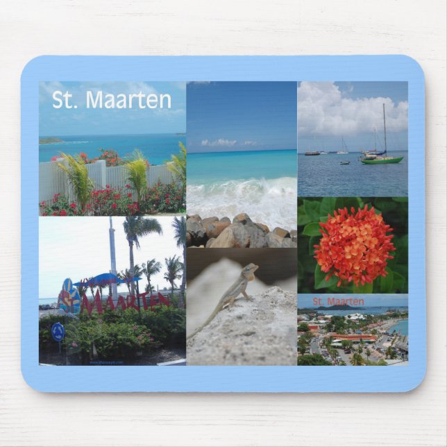 Saint Maarten Photo Collage by Khoncepts Mouse Pad (Front)
