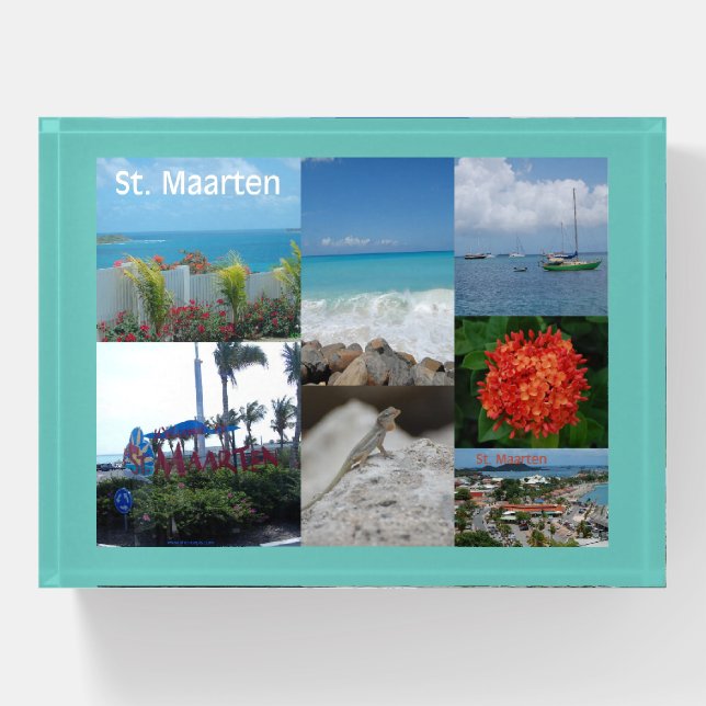 Saint Maarten Photo Collage  Paperweight (Front)