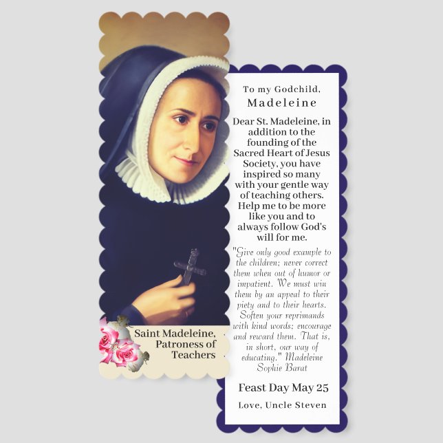 Saint Madeleine Prayer Card Bookmarks (Front & Back)