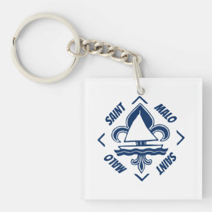 Saint Malo Britanny France Sea Sailor Logo Keychain