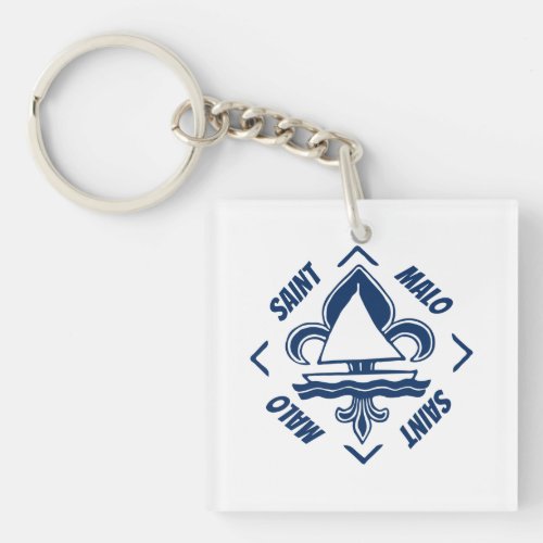 Saint Malo Britanny France Sea Sailor Logo Keychain