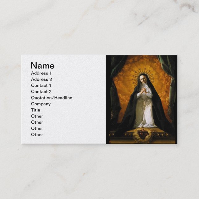 Saint Margaret Mary Alacoque Heart - Giaquinto Business Card (Front)