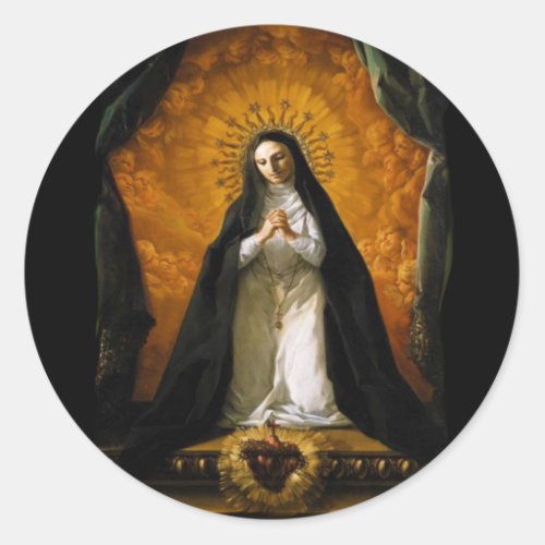 Saint Margaret Mary Alacoque Heart _ Giaquinto Classic Round Sticker
