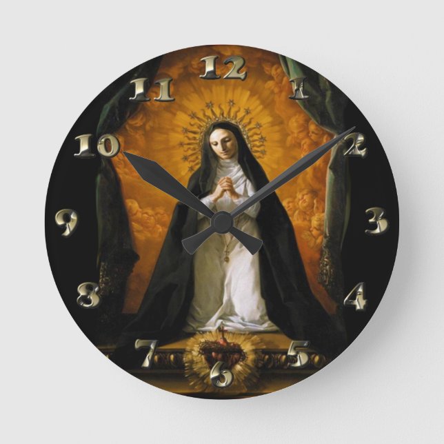 Saint Margaret Mary Alacoque Heart - Giaquinto Round Clock (Front)