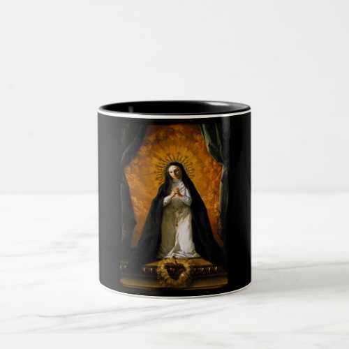 Saint Margaret Mary Alacoque Heart _ Giaquinto Two_Tone Coffee Mug